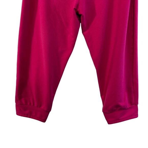 Nike foldover small cropped Sweatpants Pink Cotton Joggers White Swoosh - Picture 9 of 14